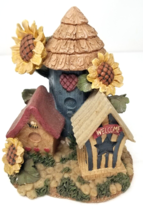 Home Tweet Home Birdhouse Figurine Sunflowers Resin Silo Welcome Home Vintage - £15.24 GBP