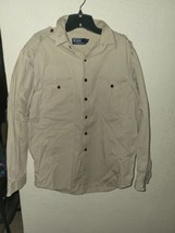 Ralph Lauren Shirt Large Mens beige Long Sleeve Button Type B-11 Military - $42.68
