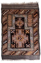 Handmade antique collectible Afghan Baluch prayer rug 2.1&#39; x 3.4&#39; (66cm ... - $277.19