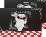 Set of 2 Non Clear Placemats (18&quot;x12&quot;) FAT CHEF IN FRONT OF THE MENU ON ... - $12.86