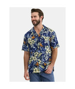 George Men&#39;s Relaxed Button Front Camp Shirt LARGE (42-44) Storm Blue Tr... - $27.48 CAD
