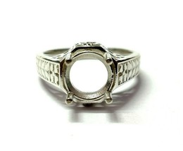Silver 8 mm Round Engagement Semi Mount Ring Setting 925 silver ring set... - $32.30+