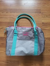 PUMA Sport Lifestyle Grip Bag Satchel Purse Silver Teal Pink Retro - $33.74