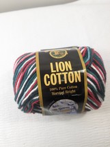 Lion Brand cotton yarn Holiday #255 red green white ombre Christmas vari... - $14.00