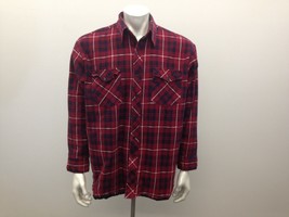 Blue North Men&#39;s Large Red Check Insulated Woodsman Style Cotton/Poly  J... - $13.85