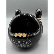Vtg Bowlers Ashtray Bowling Ball Pin Design Black Retro Ceramic - $128.76 MXN