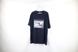 Vtg 90s Nautica Competition Mens XL Faded Spell Out Reflective Sailing T-Shirt - £34.81 GBP