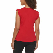 Andrew Marc Womens Ruffle Sleeve Blouse, Medium, Rouge - £31.65 GBP