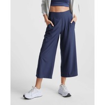 Quince Womens Performance Tech Wide Leg Pant Cropped Pockets Navy Blue XS - £19.18 GBP
