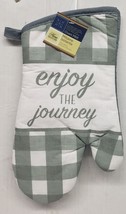 Printed 13&quot; Jumbo Kitchen Oven Mitt, Enjoy The Journey With Grey Back, Gr - £6.20 GBP