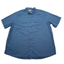Woolrich Shirt Mens XL Blue Printed Button Up Short Sleeve Collared Top - £18.14 GBP