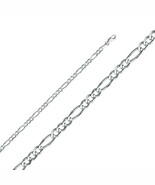 Genuine 14k White Gold 4mm Wide Concave 3+1 Figaro Chain 7.5&quot; Women&#39;s Br... - $806.11 CAD