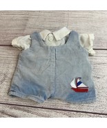Vintage Cabbage Patch Kids Clothes Sailboat Overalls Blue Boys - $13.54 CAD