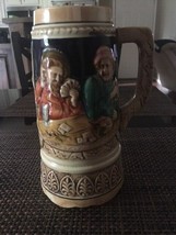German Beer Stein Couple Playing Cards w/ Built-In Music Box VERY RARE - £39.81 GBP