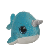 YooHoo Friends Aurora Blue White Narwhal Plush Stuffed Animal 2017 7.5&quot; - $197.12 MXN