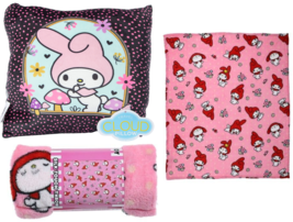 SANRIO MY MELODY PILLOW SILK TOUCH THROW BUNDLE BLANKET HELLO KITTY FRIE... - £23.63 GBP