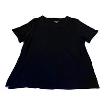 Kim Rogers Solid Black Shirt Women&#39;s Size 1X Black Top Plus Blouse Tshir... - $15.04
