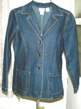 Blue Denim Cotton Jacket Size S St John&#39;s Bay Nwot - £15.67 GBP
