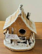 Happy Holiday Winter Snowy Wood with Tree Branch Design Bird House (NWOT) - £15.54 GBP