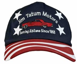 Vintage Jim Tatum Motors Hat Snapback American Flag Abilene TX USA 90s Cap - £25.38 GBP