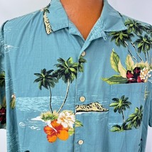 28 Palms Hawaiian Aloha XXL Shirt Palm Trees Hibiscus Islands Waves Plum... - $39.99