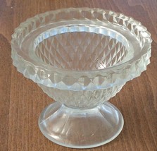 Lovely Pressed Glass Candy Dish - BEAUTIFUL DIAMOND PATTERN - VGC LID MI... - $14.84