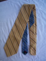 Tommy Hilfiger Gold Blue Striped Silk Tie - $9.89