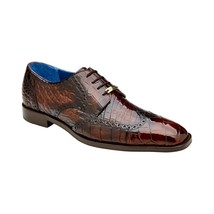 Belvedere Santo Genuine American Alligator Wingtip Shoes Ant. Brown R70 - £760.94 GBP