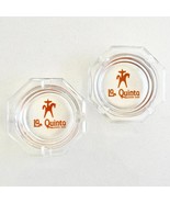 x2 Vintage La Quinta Motor Inns Glass Ashtray Orange Sombrero - $29.69