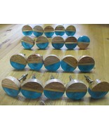 20 WOOD KNOBS ROUND DRAWER PULLS HANDLE KITCHEN BATHROOM MID CENTURY TUR... - $37.03 CAD