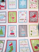 FABRIC Benartex Panel &quot;Joy&quot; Christmas Sentiments Squares Quilt Sew Craft $9.50 - £7.59 GBP