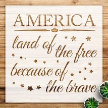 Patriotic America Land of The Free Stencil for Walls and Crafts, Reusabl... - $14.69+