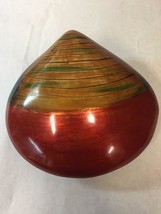 Asian Chinese Hand Painted Clam Shell Shaped Lacquer Trinket Box - £32.94 GBP