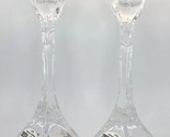 DePlomb 2  Lead Crystal Clear Candle Stick Taper Flower Tulip 8&quot; Holder ... - $29.99