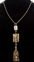 Mid Century Abstract Brutalist Brass Pendant Necklace Must See - £71.93 GBP