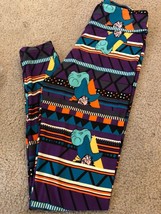 New LuLaRoe OS One Size Leggings Disney purple teal stripes Capt Hook Peter Pan - £13.44 GBP