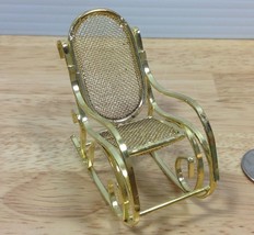 Doll House Furniture Rocking Chair Gold Tone Metal Living Room 2.75&quot; Min... - $11.11