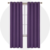 Deconovo Blackout Curtain Darkening Panel For Bedroom Or Living, Purple Grape. - £23.89 GBP