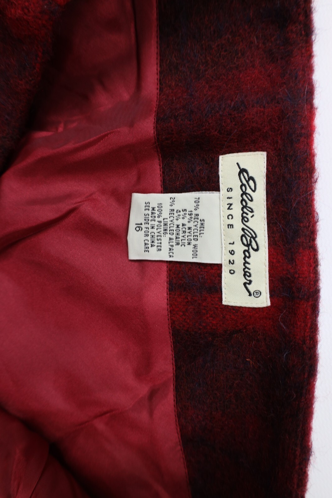 Deadstock Vintage 90s Eddie Bauer Womens 16 Alpaca Wool Mohair Blend Skirt Red Item image 6