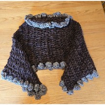 Granny core brown shawl sweater hand made - £11.25 GBP