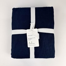 NEW Pottery Barn Classic Belgian Flax Linen Drape Curtain 50x84 Midnight... - £84.00 GBP