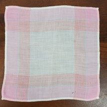 Vintage Handkerchief Pink White Stripe Approx 9x9 Inch - $13.10