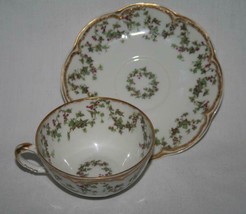 Haviland Limoges France Christmas Ivy Holly Berry Demitasse Cup &amp; Saucer  #2398 - £117.05 GBP