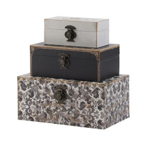 A&amp;B Home Black &amp; White Decorative Boxes Set of 3 | Chic Home Storage - £72.54 GBP
