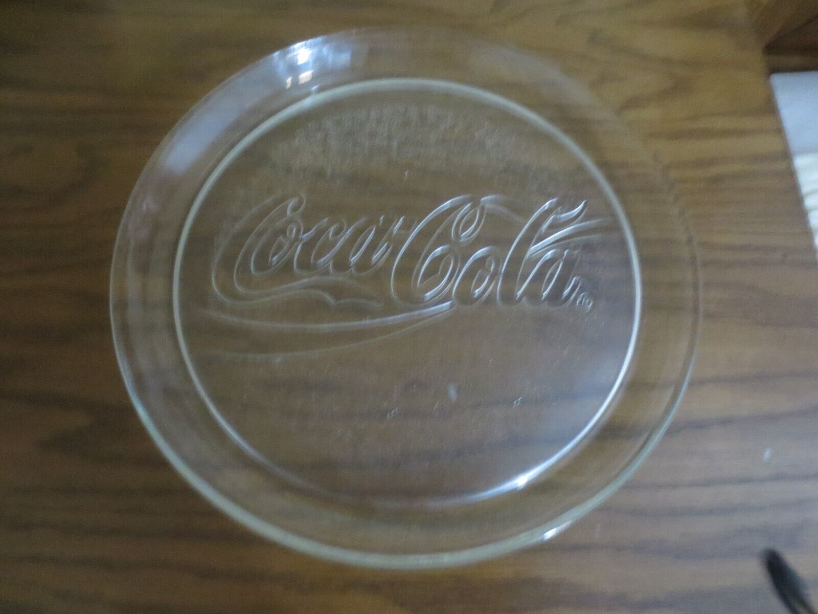 Coca-Cola with Swirl Glass Plate Platter Serving Piece 13" - $18.32