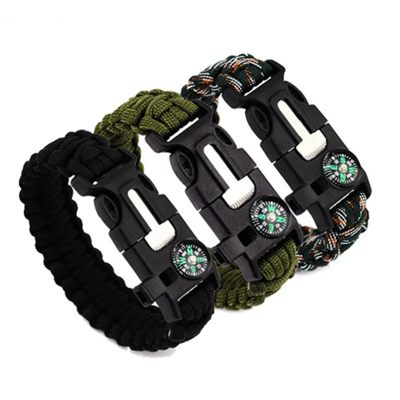 Multi-functional Paracord bracelet Braided  Survival Bracelet Outdoor Scraper - £10.92 GBP