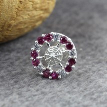 Floral Roue Style Véritable 925 Argent Massif Zircon Cubique Femme Vis N... - $14.29