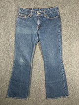 Levis 514 Denim Flare Cut Mid Rise Jeans Pants Womens 29x30 Juniors Size 9 Blue - £14.67 GBP