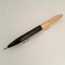 Sheaffer Crest 593 Black & 23kt Electroplated Cap Ball Pen Made in USA - $122.29