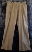 Stafford Dress Pants Mens Size 38 Brown 100% Wool Flat Front Straight Le... - $16.57